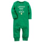Baby Carter's St. Patrick's Day Luckiest Baby In The World Coverall, Infant Unisex, Size: Newborn, Green