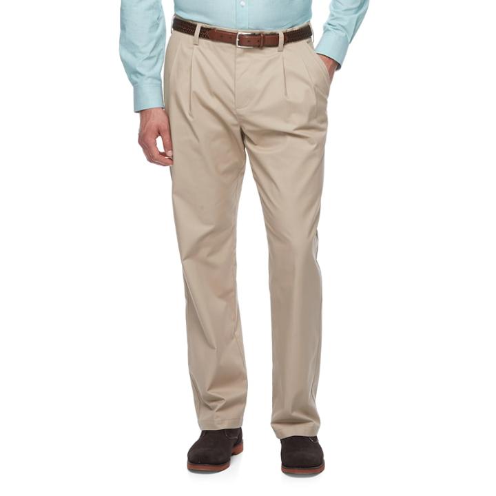 Big & Tall Croft & Barrow&reg; Classic-fit Easy-care Stretch Pleated Khaki Pants, Men's, Size: 52x30, Dark Beige