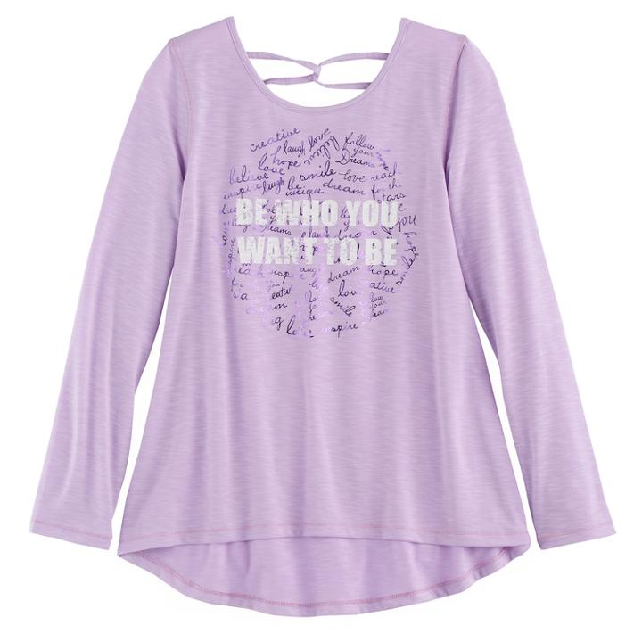 Girls 7-16 So&reg; Legging Tee, Size: 14, Brt Purple