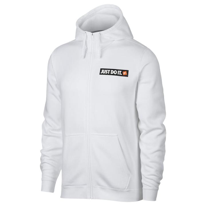 Men's Nike Fleece Full-zip Hoodie, Size: Large, White