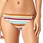 Juniors' California Sunshine Strappy Striped Hipster Bikini Bottoms, Women's, Size: Medium, Laser Light