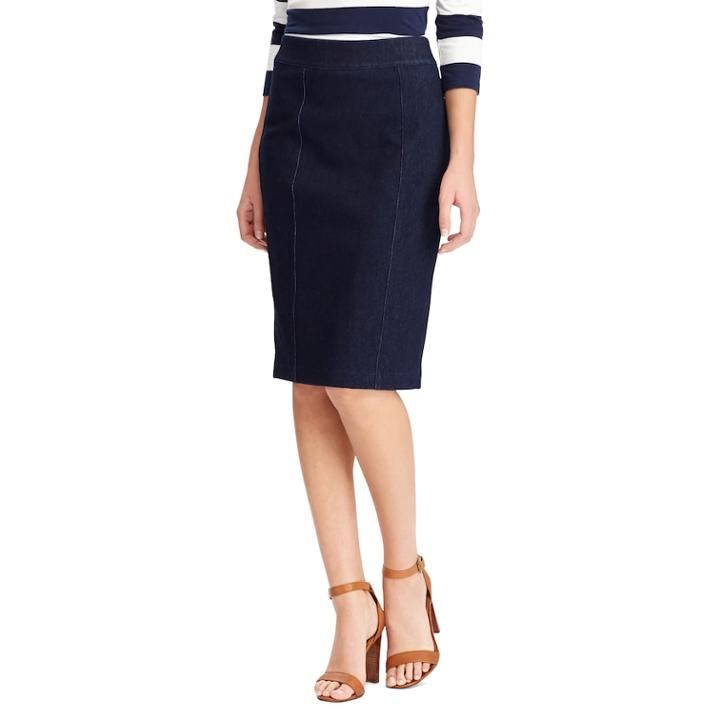 Women's Chaps Jean Pencil Skirt, Size: Small, Blue