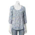 Sonoma Goods For Life&trade; Pintuck Peasant Top Set - Women's, Size: Small, Med Blue