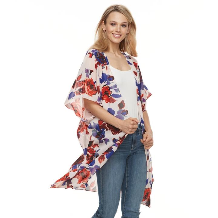 Women's Floral Topper, Orange