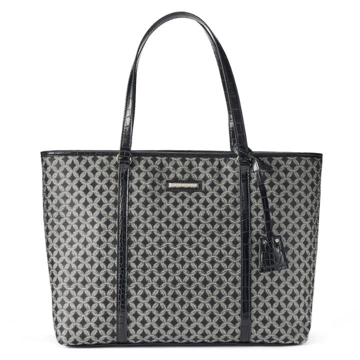 Dana Buchman Bella Jacquard Large Tote, Women's, Black