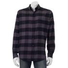 Big & Tall Croft & Barrow&reg; Classic-fit Plaid Flannel Button-down Shirt, Men's, Size: 4xb, Grey (charcoal)