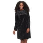 Plus Size Suite 7 Velvet Shift Dress, Women's, Size: 18 W, Black