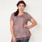 Plus Size Lc Lauren Conrad Lace-trim Top, Women's, Size: 0x, Dark Red