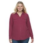 Plus Size Sonoma Goods For Life&trade; Utility Shirt, Women's, Size: 4xl, Med Red