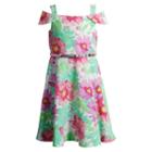 Girls 4-6x Youngland Floral Off-the-shoulder Dress With Belt, Girl's, Size: 6, Purple Oth