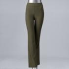 Women's Simply Vera Vera Wang Simply Modern Twill Bootcut Pants, Size: Small, Dark Green