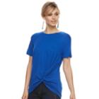 Women's Apt. 9&reg; Knot Front Tee, Size: Medium, Blue