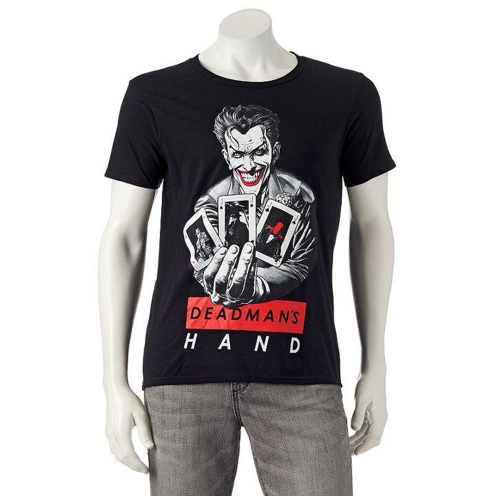 Men's Dc Comics The Joker Cards Tee, Size: Small, Black