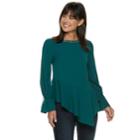 Women's Juicy Couture Asymmetrical Georgette Top, Size: Small, Turquoise/blue (turq/aqua)