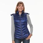 Women's Tek Gear Hooded Puffer Vest, Size: Medium, Med Blue