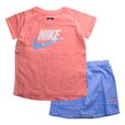 Girls 4-6x Nike Logo Tee & Polka-dot Skort, Size: 4, Brt Blue