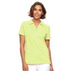 Women's Caribbean Joe Jacquard Polo, Size: Large, Lt Yellow