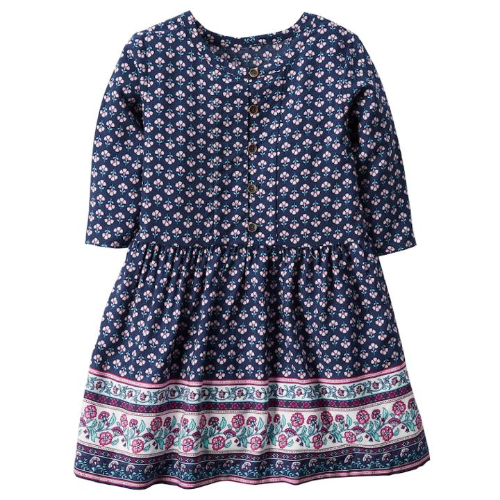 Toddler Girl Carter's Patterned Print Border Dress, Size: 2t