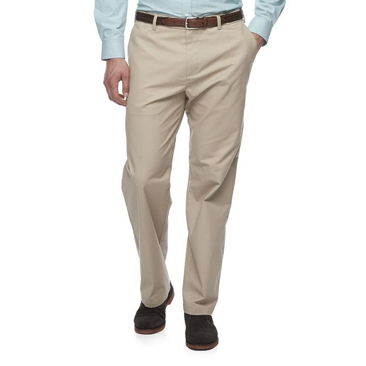 Big & Tall Croft & Barrow&reg; Relaxed-fit Easy-care Stretch Pleated Khaki Pants, Men's, Size: 48x29, Dark Beige