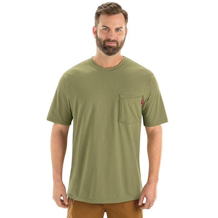 Men's Red Kap Solid Workwear Tee, Size: Large, Green