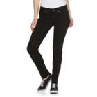 Juniors' So&reg; Perfectly Soft Embroidered Skinny Jeans, Girl's, Size: 15, Black