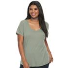 Juniors' Plus Size So&reg; Perfect Tee, Teens, Size: 2xl, Med Green
