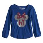 Disney's Minnie Mouse Toddler Girl Hi Sequin Long Sleeve Tee By Jumping Beans&reg;, Size: 2t, Blue (navy)