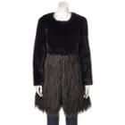 Women's Wdny Black Faux-fur Coat, Size: Xl, Oxford