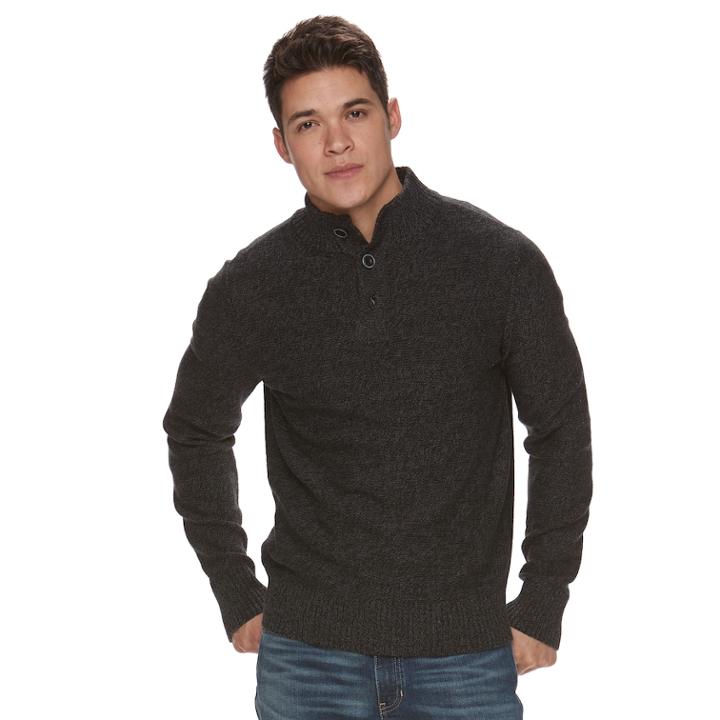 Big & Tall Men's Urban Pipeline&reg; Mockneck Sweater, Size: M Tall, Dark Grey