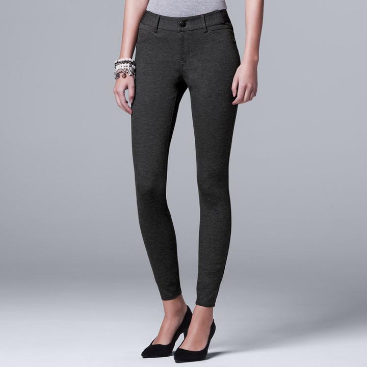 Petite Simply Vera Vera Wang Skinny Ponte Pants, Women's, Size: Pm Short, Light Grey