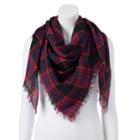 Women's Candie's&reg; Dark Plaid Square Scarf, Black