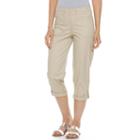 Women's Croft & Barrow&reg; Convertible Twill Capris, Size: 14, Lt Beige