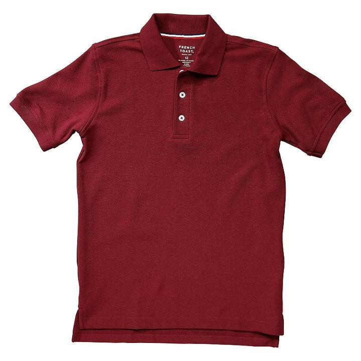 Husky Boys 4-20 French Toast School Uniform Short-sleeve Pique Polo, Boy's, Size: 10-12husky, Dark Red