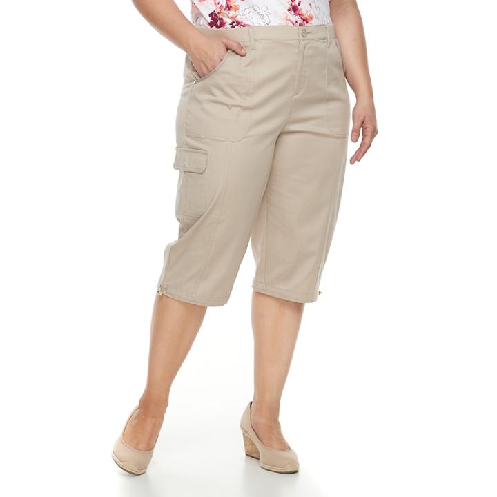 Plus Size Croft & Barrow&reg; Utility Skimmer Capris, Women's, Size: 22 W, Lt Beige