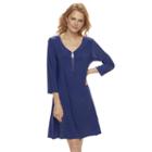 Women's Nina Leonard Solid Swing Dress, Size: Xl, Blue (navy)