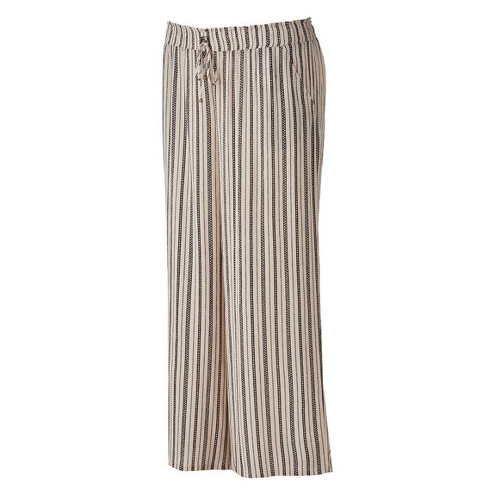 Juniors' Plus Size Joe B Wide-stripe Palazzo Pants, Girl's, Size: 2xl, Beige Oth