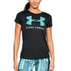 Women's Under Armour Tech Short Sleeve Crew Graphic Tee, Size: Large, Black