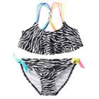 Girls 7-16 So&reg; Zebra Print 2-pc. Racerback Bikini Swimsuit Set, Girl's, Size: S (7/8), Grey