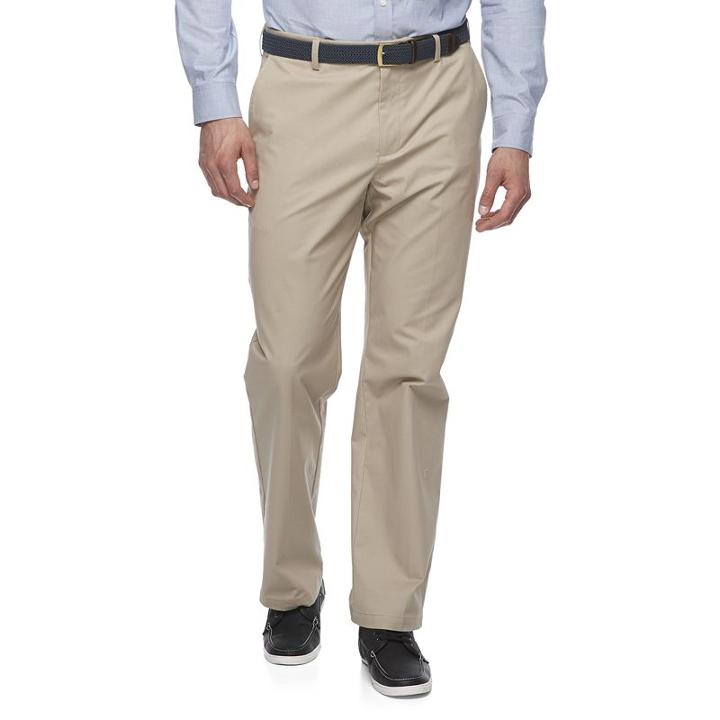 Big & Tall Croft & Barrow&reg; Classic-fit Easy-care Stretch Flat-front Khaki Pants, Men's, Size: 48x30, Dark Beige