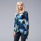 Women's Simply Vera Vera Wang Printed Handkerchief Top, Size: Large, Lt Green