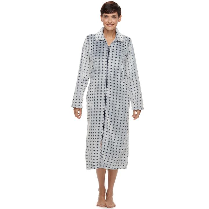 Women's Croft & Barrow&reg; Plush Zip Lounger, Size: Small, Dark Blue