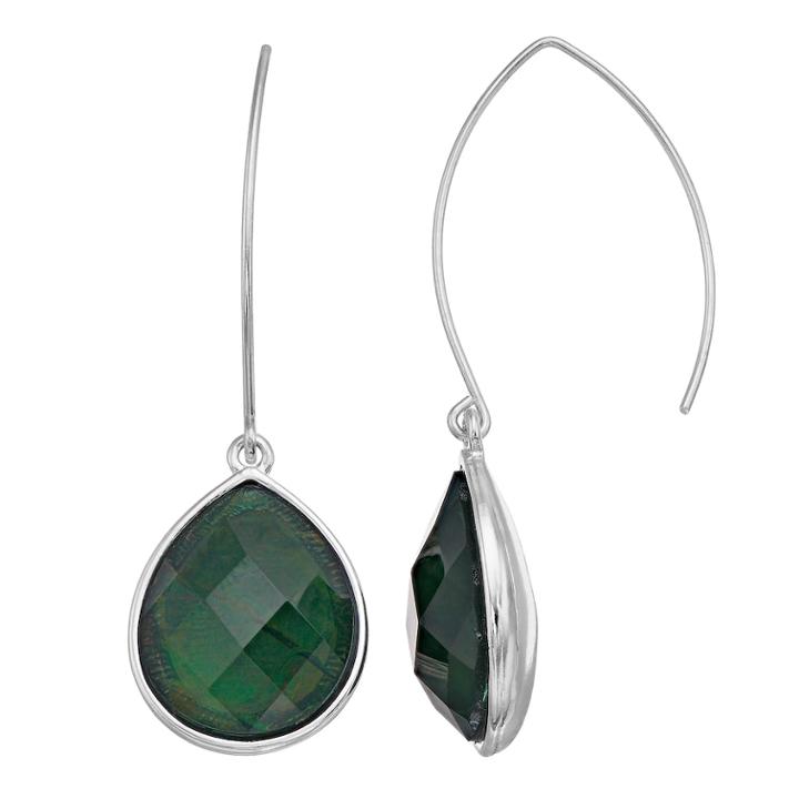 Dana Buchman Green Teardrop Threader Earrings, Women's, Med Green
