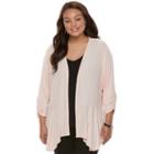 Juniors' Plus Size Candies&reg; Draped Peplum Cardigan, Teens, Size: 1xl, Brt Pink