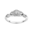 Promise Love Forever 1/5 Carat T.w. Certified Diamond Sterling Silver 3-stone Halo Promise Ring, Women's, White
