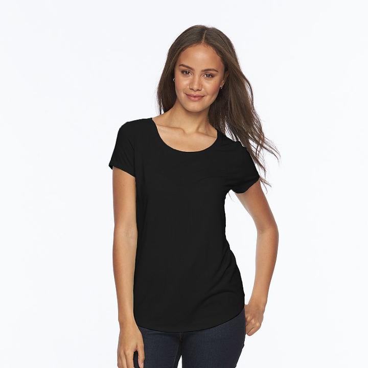 Juniors' So&reg; Short Sleeve Scoopneck Tee, Girl's, Size: Large, Black