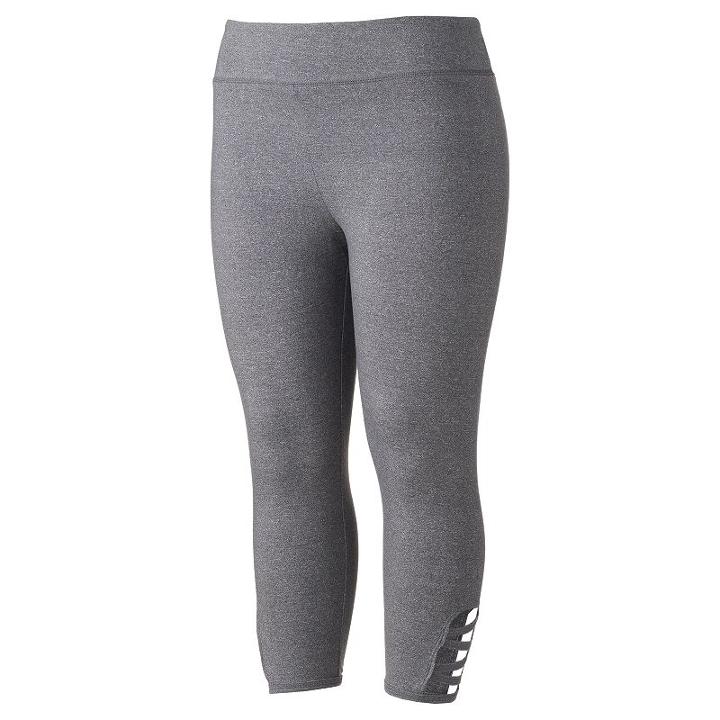 Juniors' Plus Size So&reg; Zigzag Hem Yoga Capris, Girl's, Size: 1xl, Dark Grey