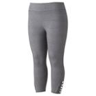 Juniors' Plus Size So&reg; Zigzag Hem Yoga Capris, Girl's, Size: 1xl, Dark Grey