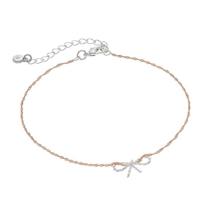 Lc Lauren Conrad Two Tone Bow Anklet, Women's, Multicolor