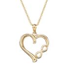 10k Gold Heart And Infinity Pendant Necklace, Women's, Size: 18