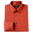 Men's Apt. 9&reg; Modern-fit Stretch Spread-collar Dress Shirt, Size: 15.5-32/33, Orange